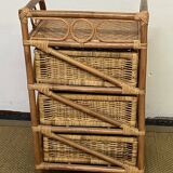 Commode en rotin vintage