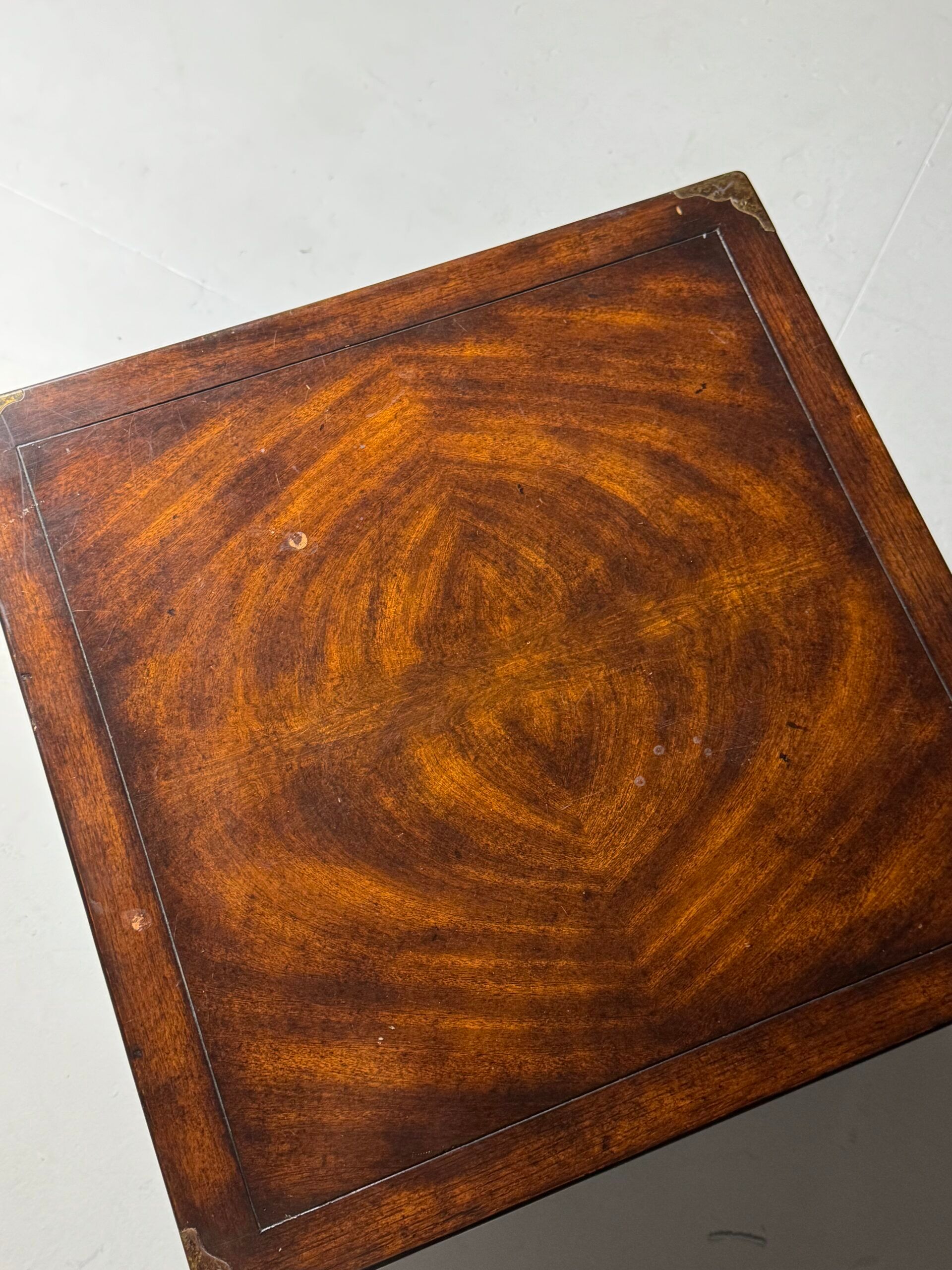 Campaign style mahogany coffee table