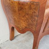 Louis XV style curved chest of drawers in marquetry