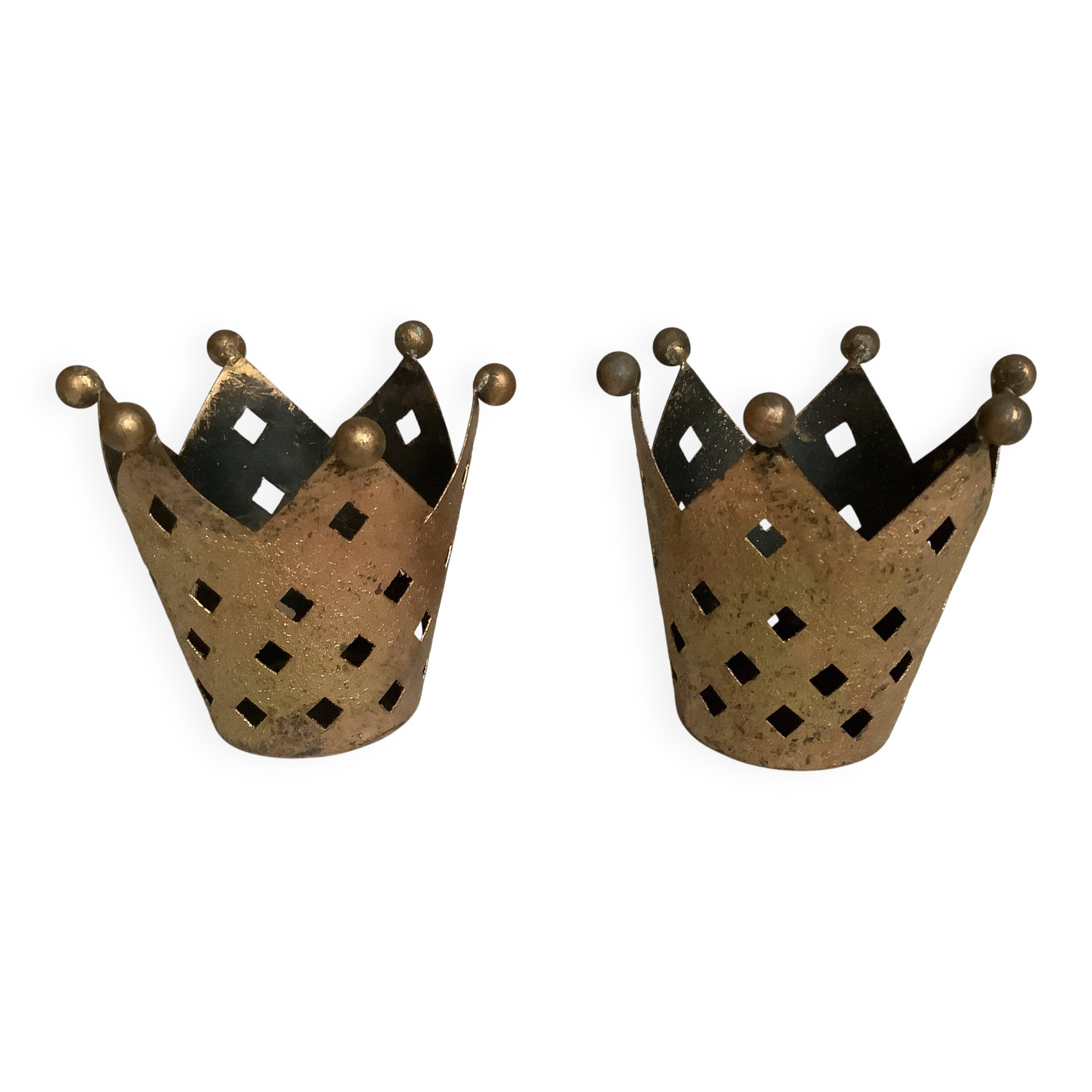 Pair of crown candlesticks
