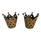 Pair of crown candlesticks