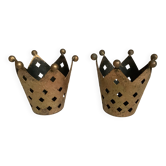 Pair of crown candlesticks