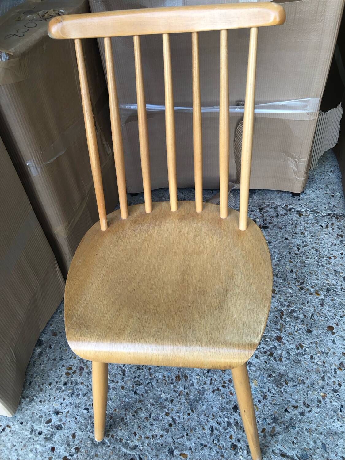 Set de 4 chaises "Pinnstol" en hêtre Suède 1960