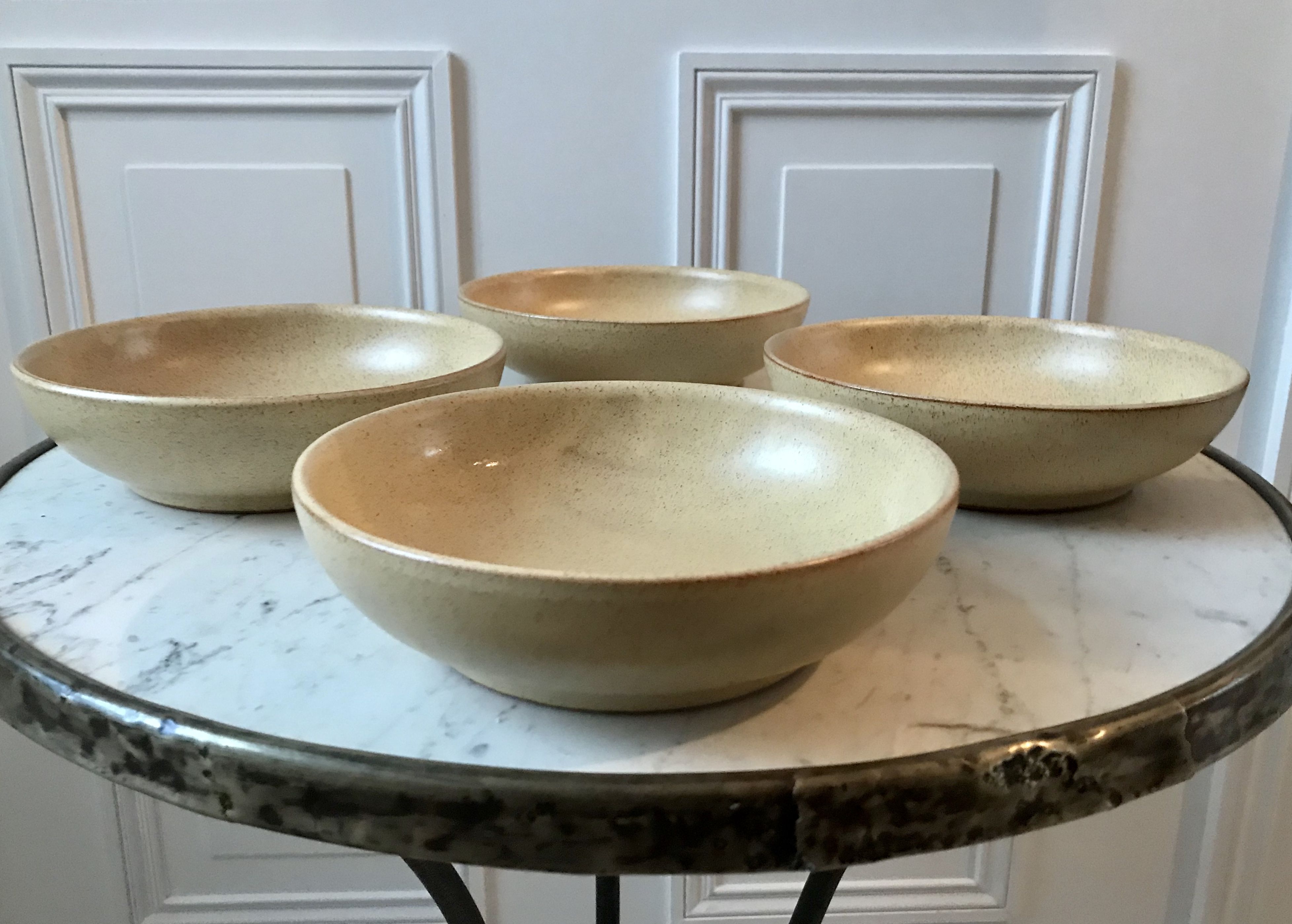 Lot of 4 hollow stoneware plates made in france