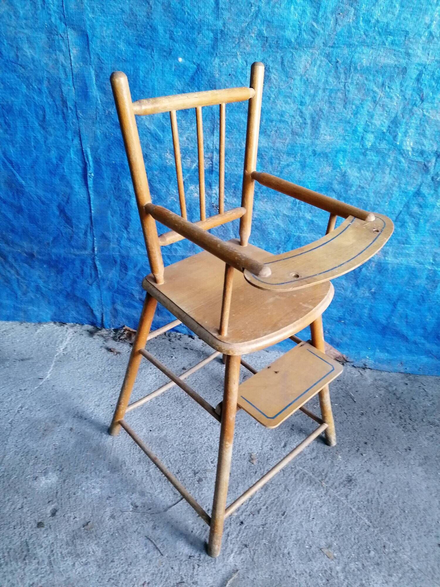 High wooden chair doll