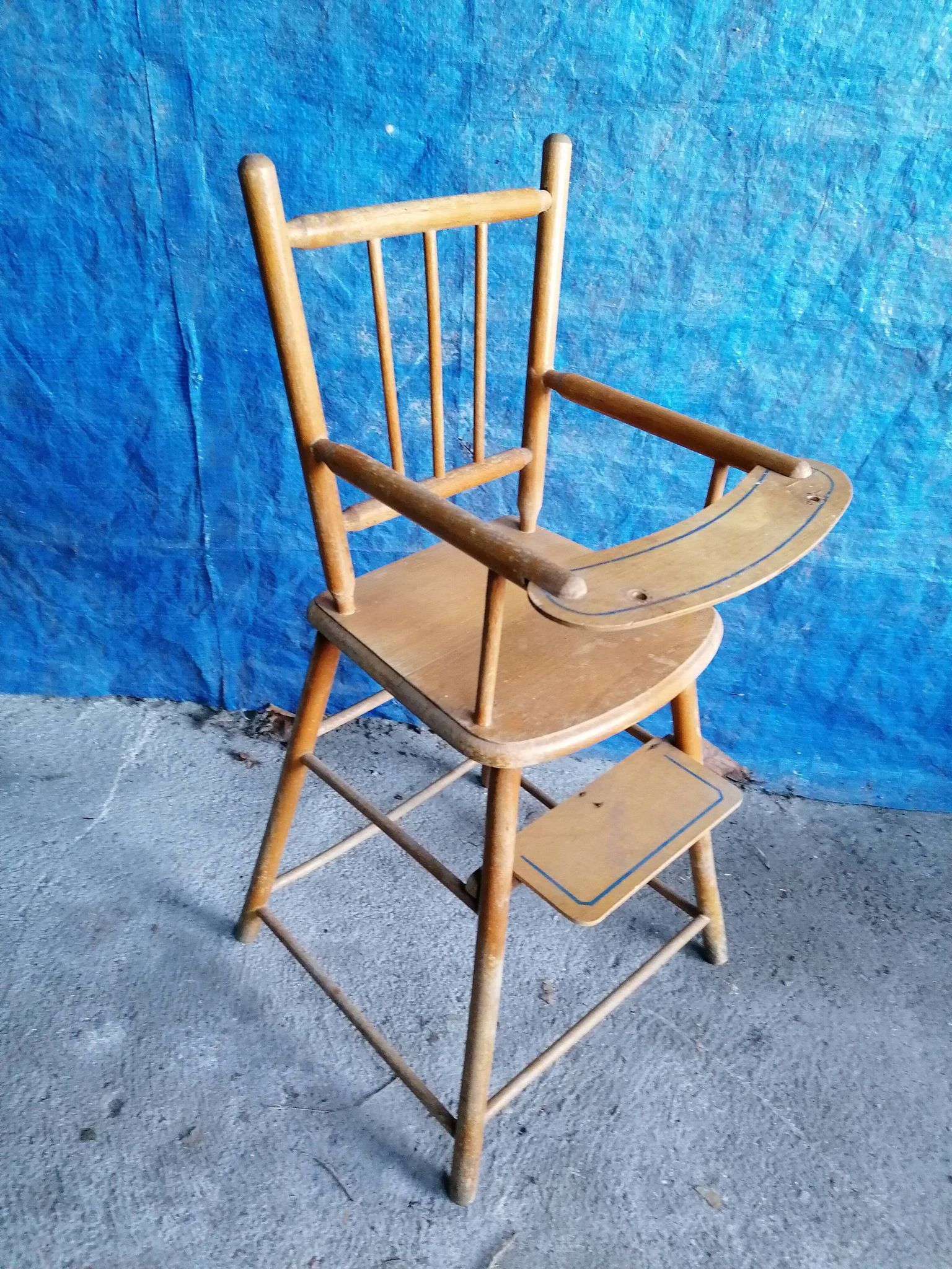 High wooden chair doll