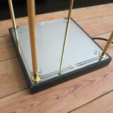 Luminous glass and brass showcase of the Lustrerie Deknudt