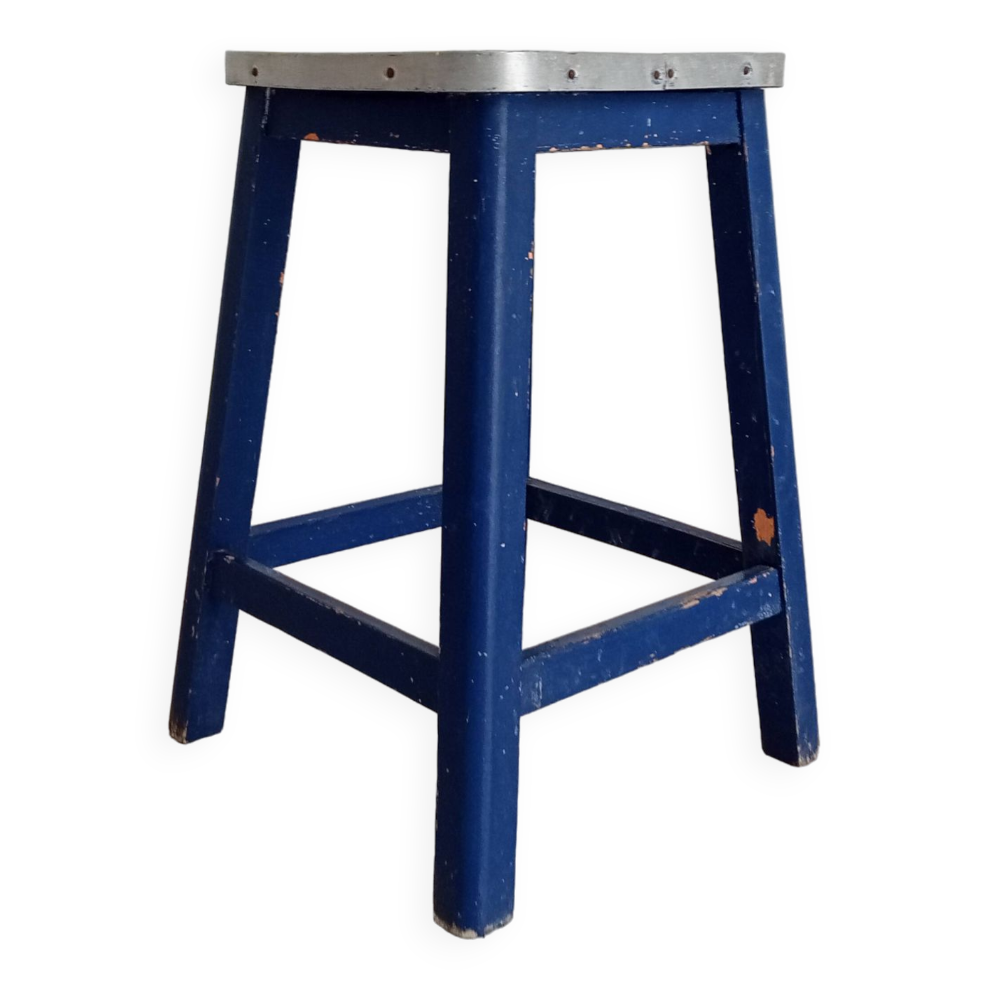 Tabouret vintage assise cerclée années 60/70