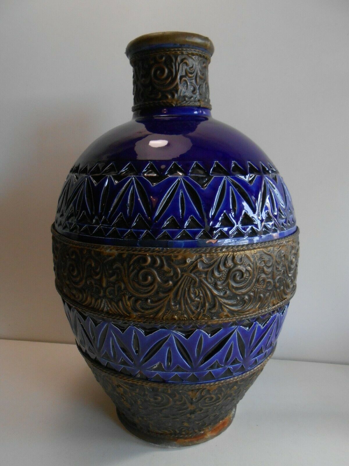 POT / TERRACOTTA VASE VERNISSEE / DECOR BRASS