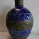 Pot vase terre cuite vernissée decor laiton