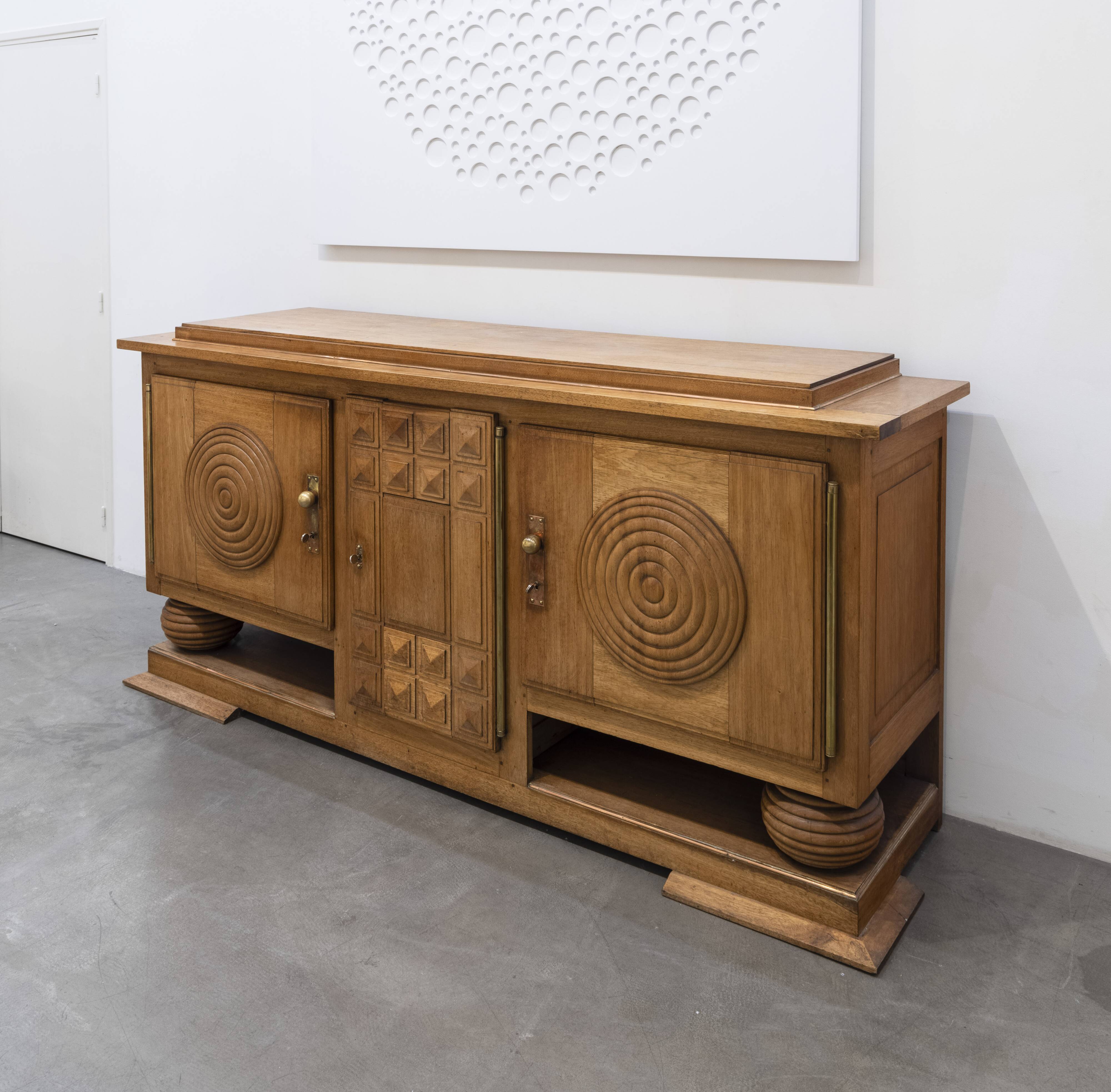 Solid oak enfilade, france 1940s