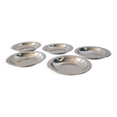 Set of 5 small stainless steel 18/10 bowls by Jean Couzon Silversmith - vintage