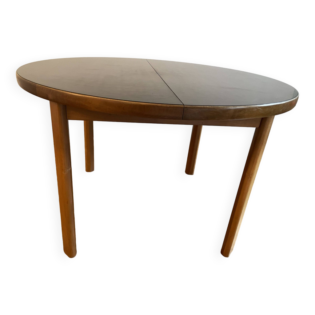Table ronde de salle à manger en orme, avec rallonge - plateau formica ...