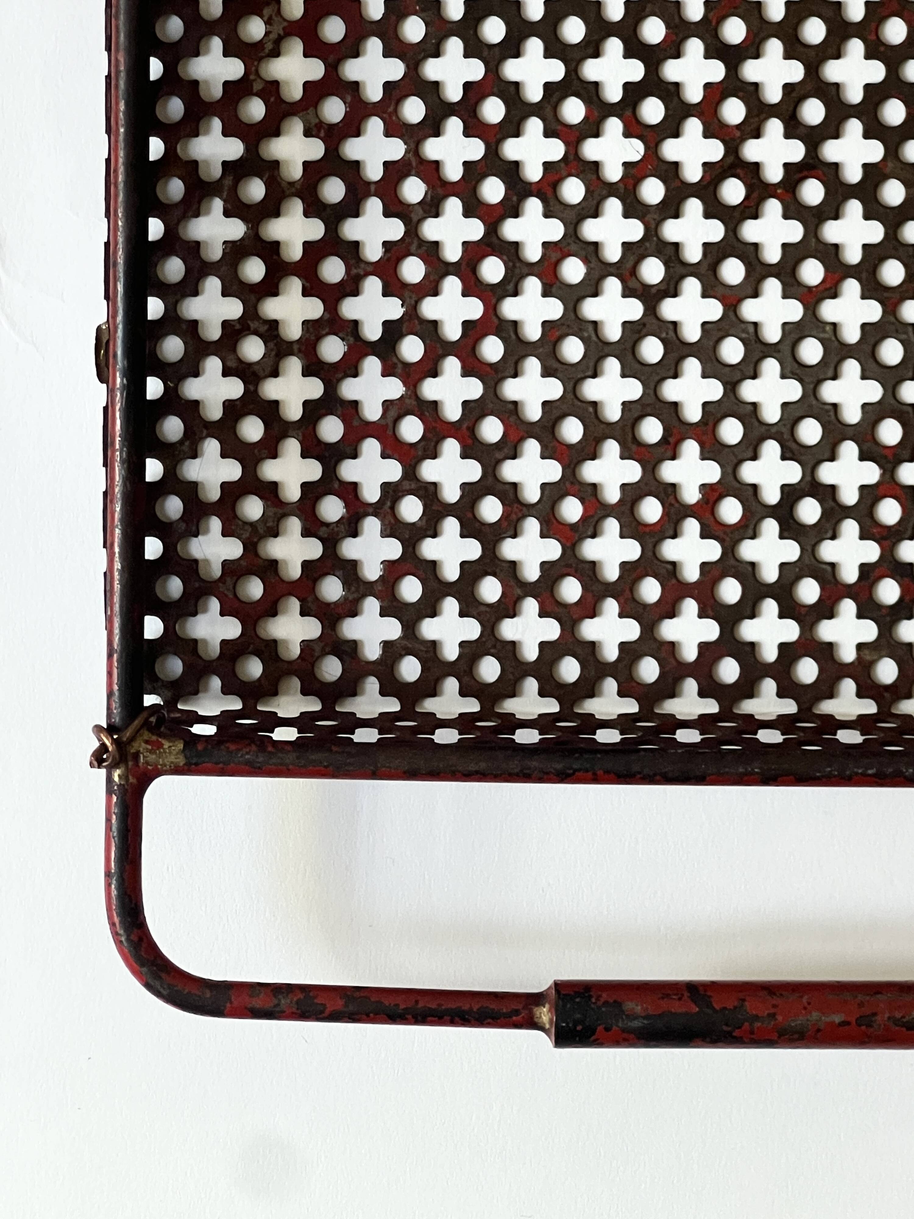 Perforated metal serving tray attributed to Mathieu Matégot, 1950s