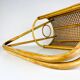 Vintage bamboo and Vienna straw magazine rack, Italy, 1960s.