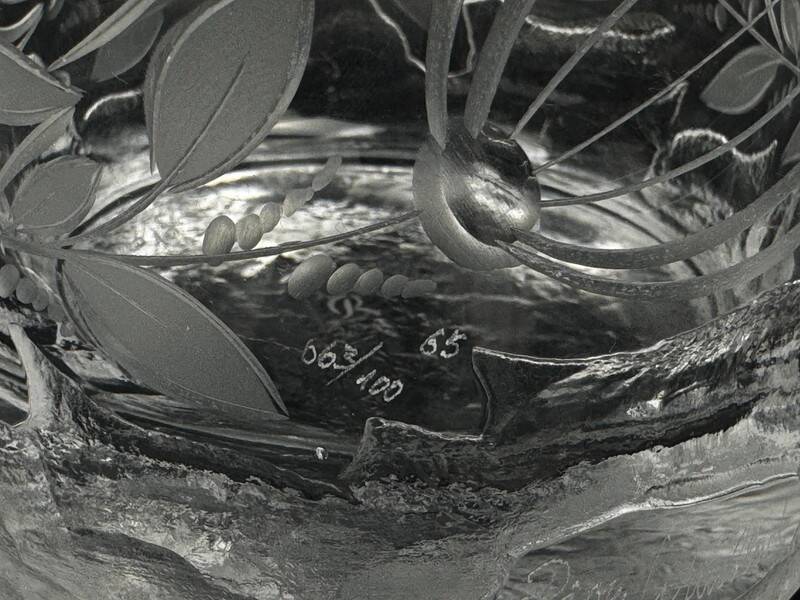 Crystal vase by Bjorn Wiinblad for Rosenthal, limited edition numbered 63/100