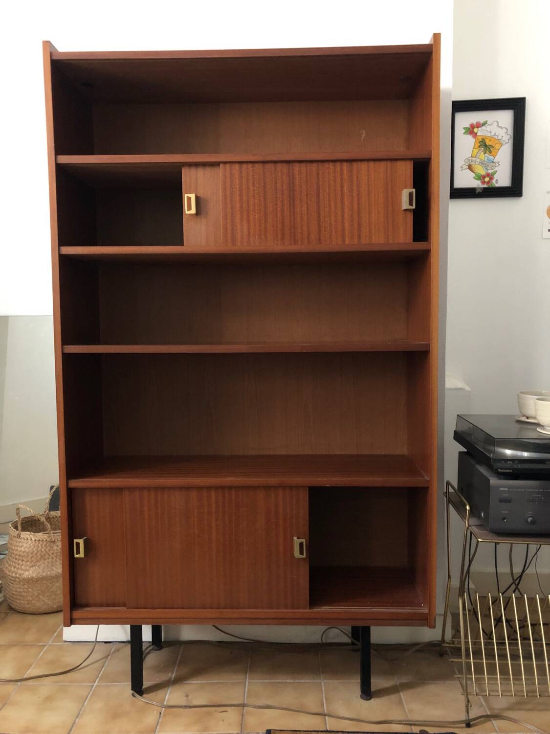 Armoire / bibliothèque placage teck