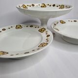 Set of three compotiers and presentation dishes "Boch Frères" (Made in Belgium)