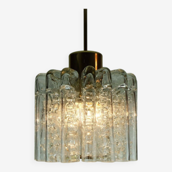 Lustre pendant light doria vintage avec 16 tubes en verre 1960