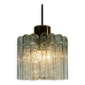 Lustre pendant light doria vintage avec 16 tubes en verre 1960