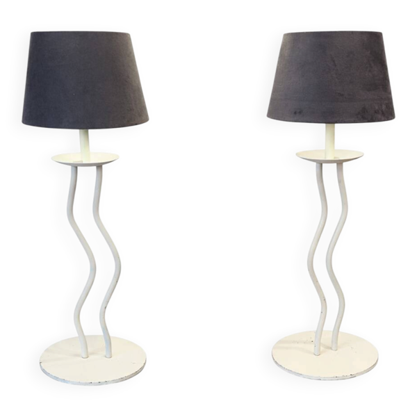 Paire de lampes postmodernes années 80