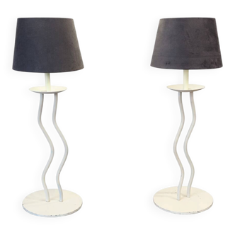 Pair of postmodern lamps from the 1980s.