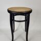 Blackened curved wooden stool Thonet
