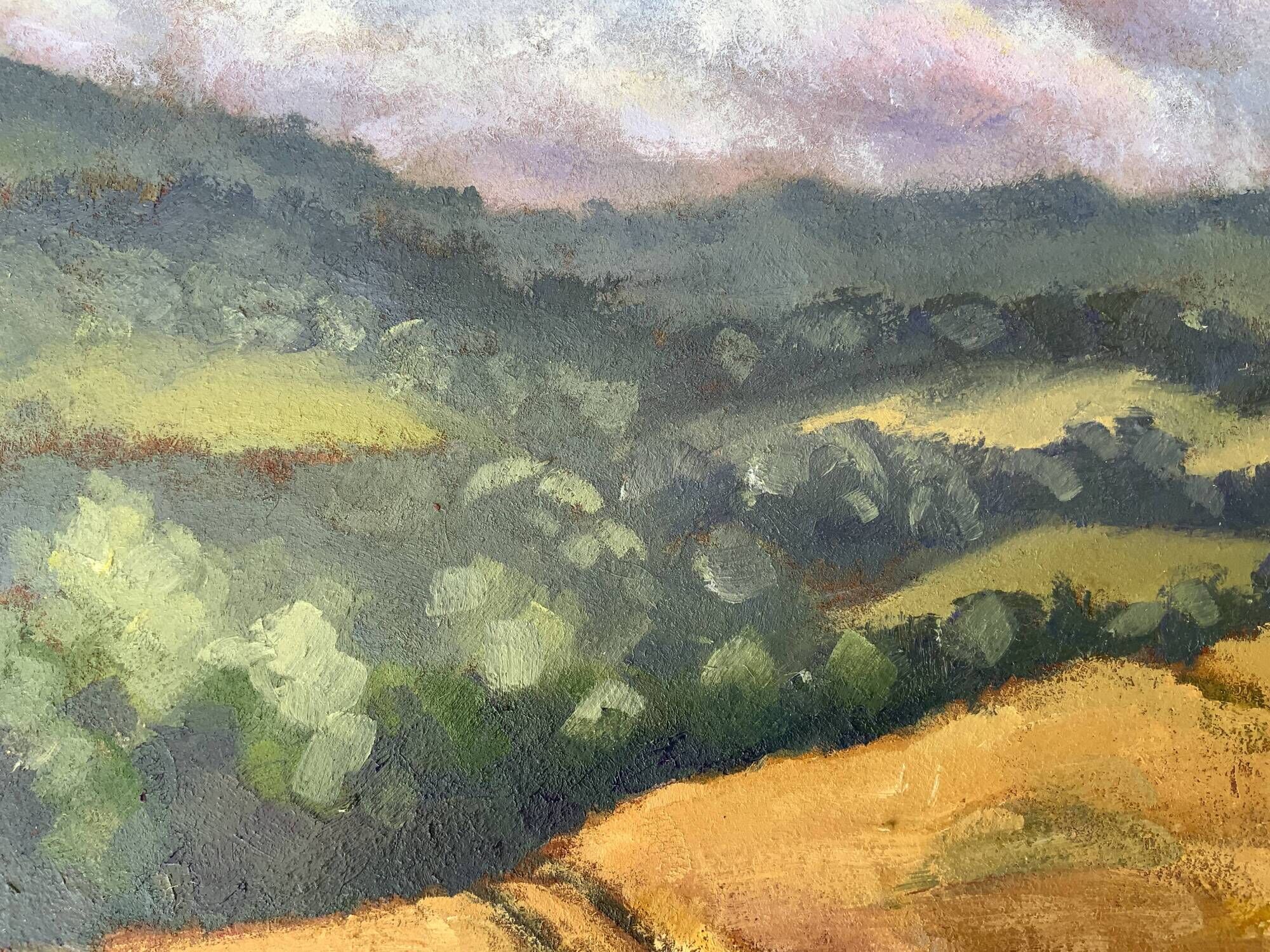 Vintage Impressionist Oil Painting Landscape, Signed R. Grinberg