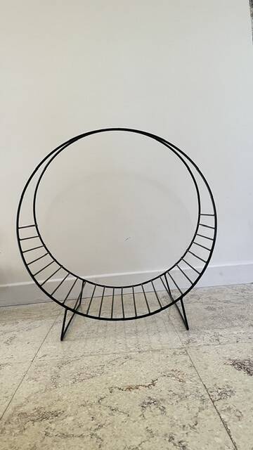 Magazine rack vintage log holder
