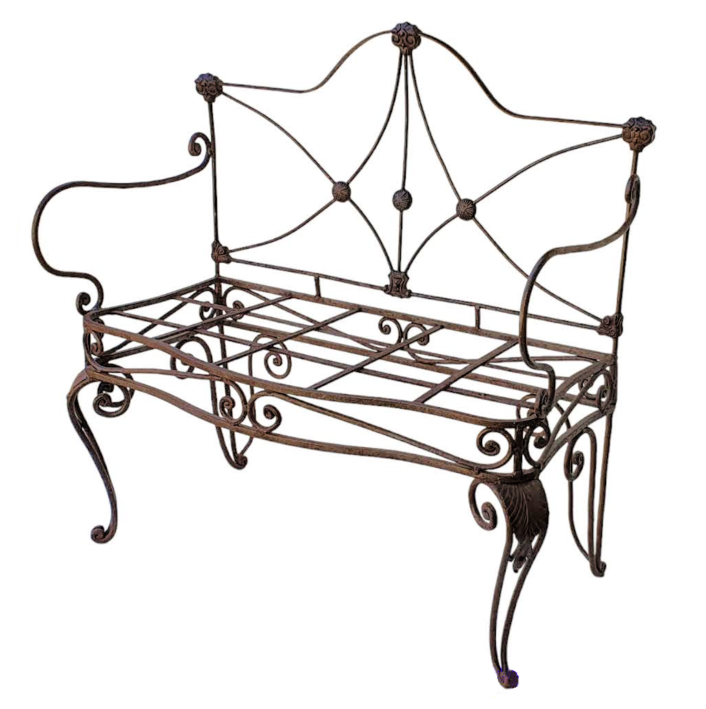 Wrought iron sofa bench