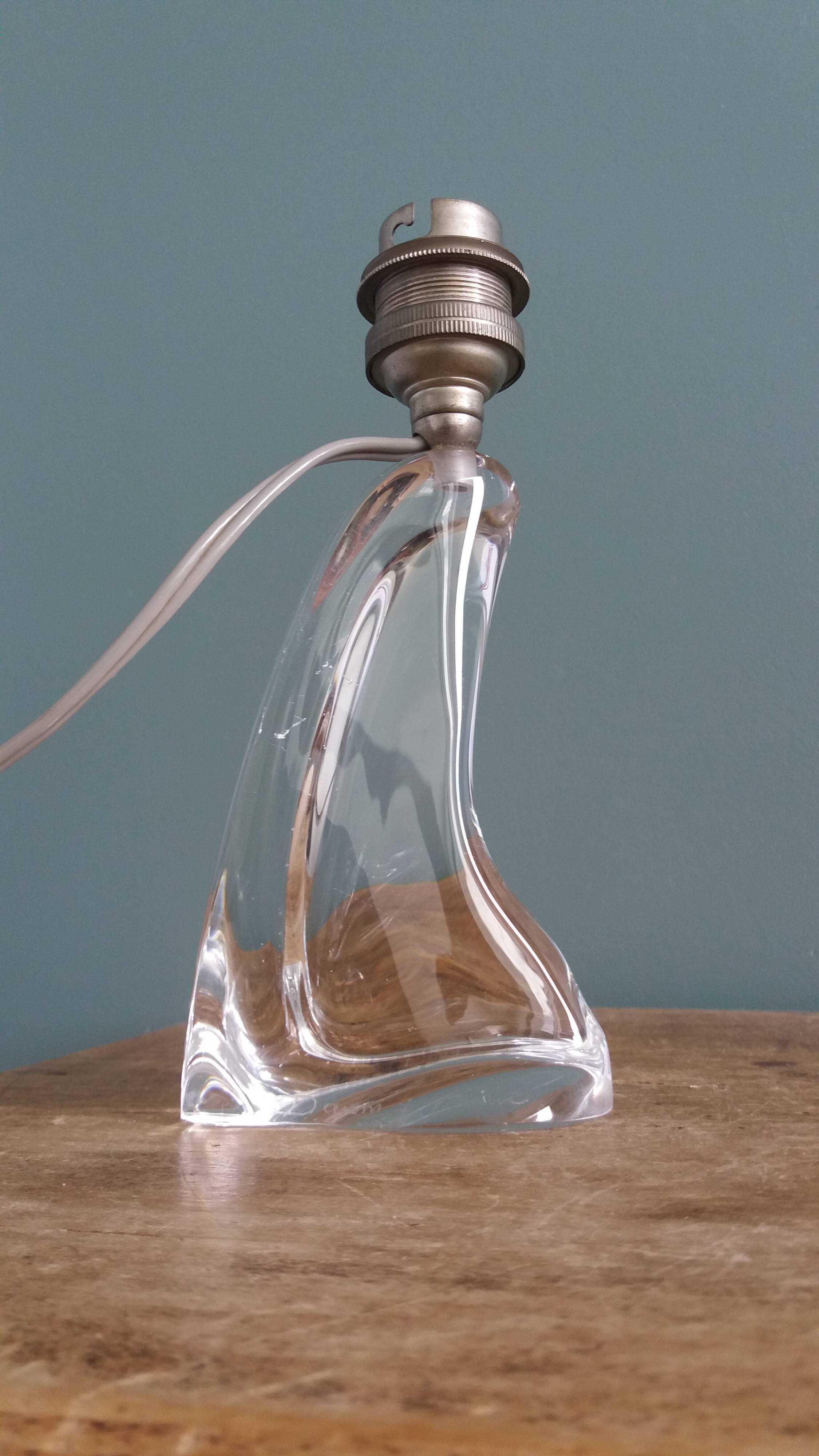 Lampe en cristal Daum France pied forme libre