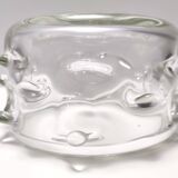 Vase en verre de Murano transparent avec bugne attribuable à Barovier