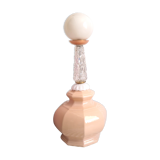 Lampe à poser opale rose, verre et laiton