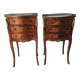 Pair of Louis XV style bedside tables in marquetry