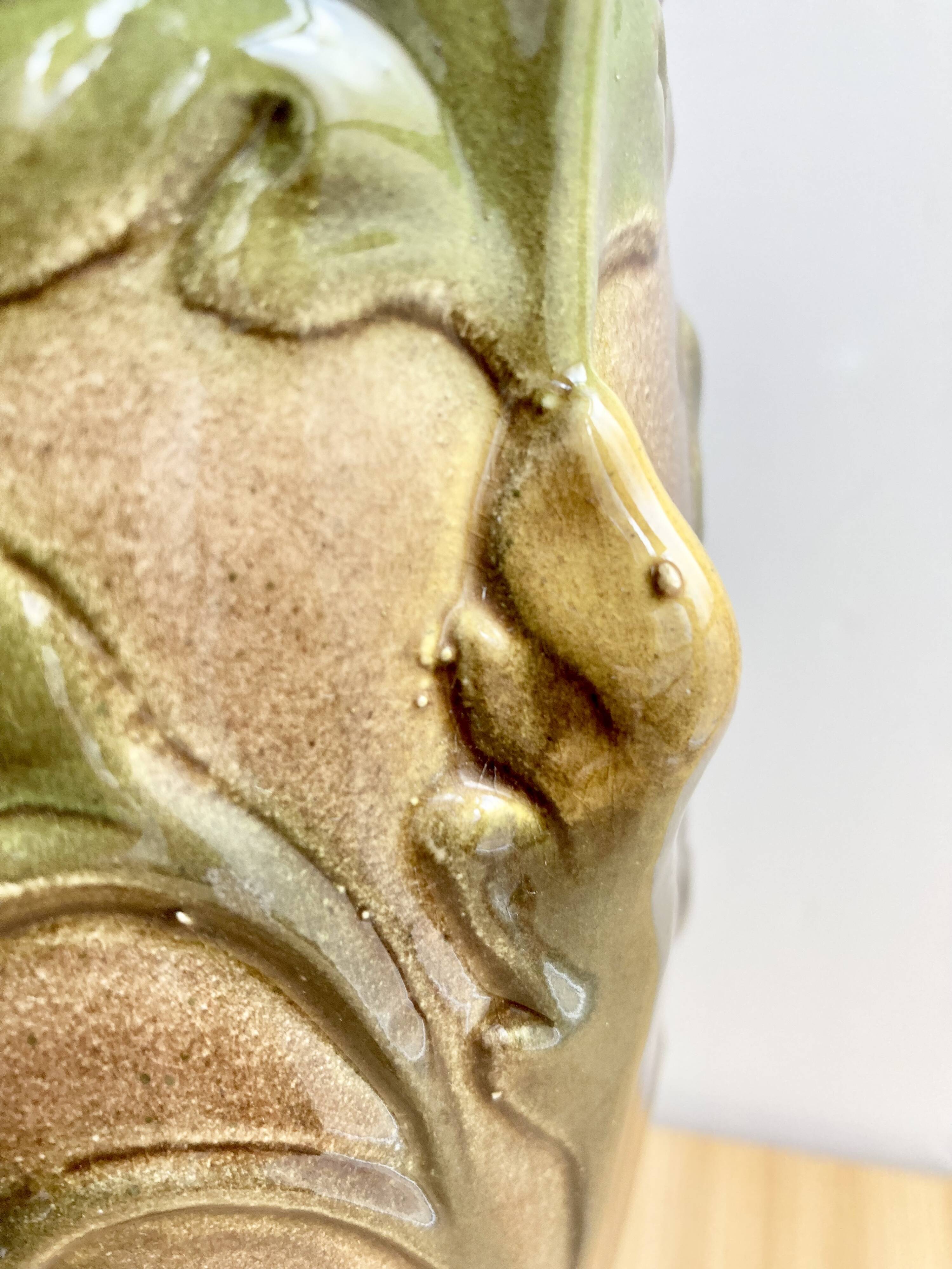 Large Art Nouveau Barbotine vase from Saint-Amand