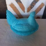 Blue opaline hen candy box