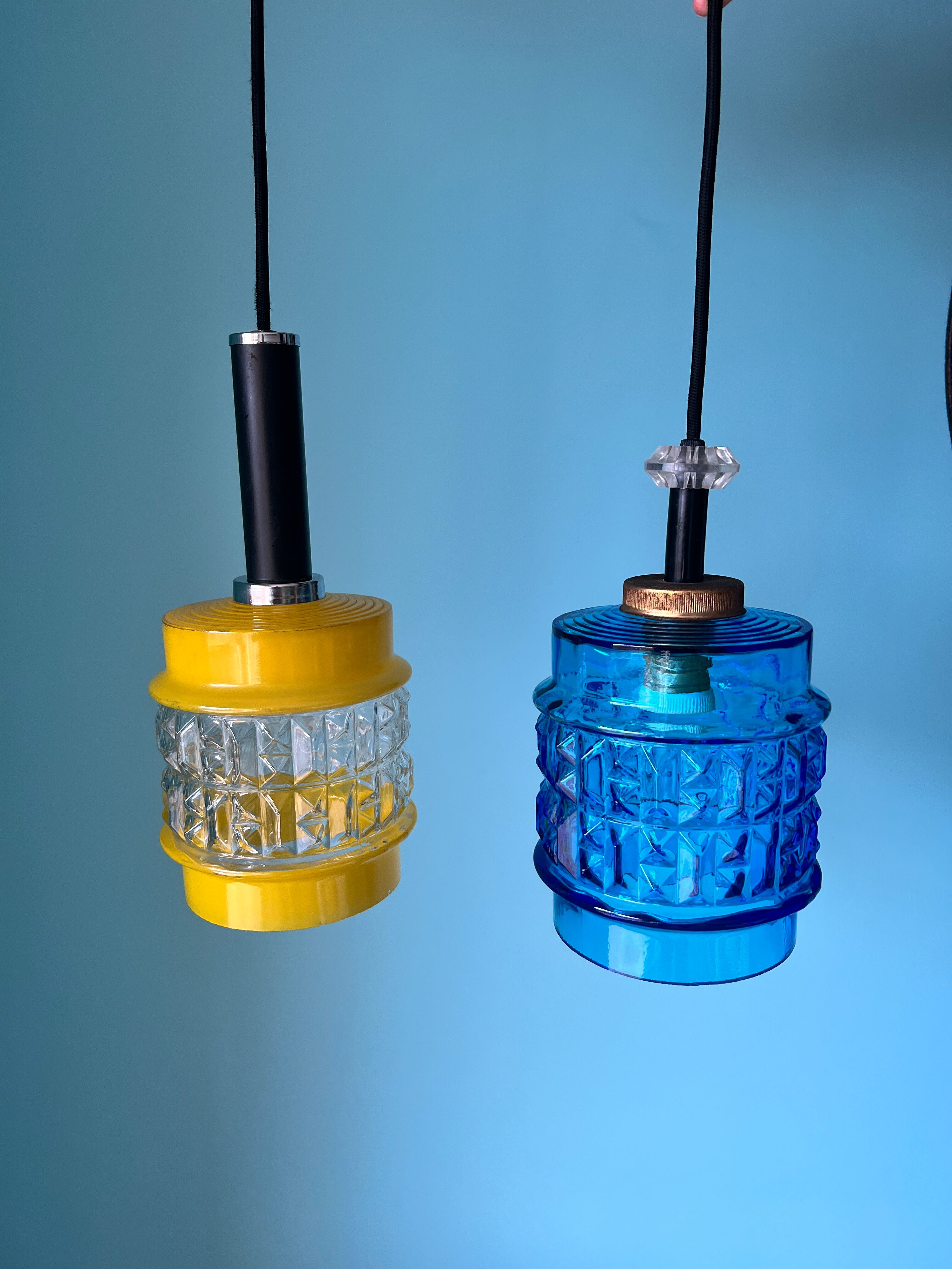 Mid century lamp / Danish lamp shade / 1960's / art deco lamp