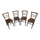 Lot de 4 chaises bistrot assises décorées