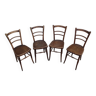 Set of 4 decorated seated bistro chairs