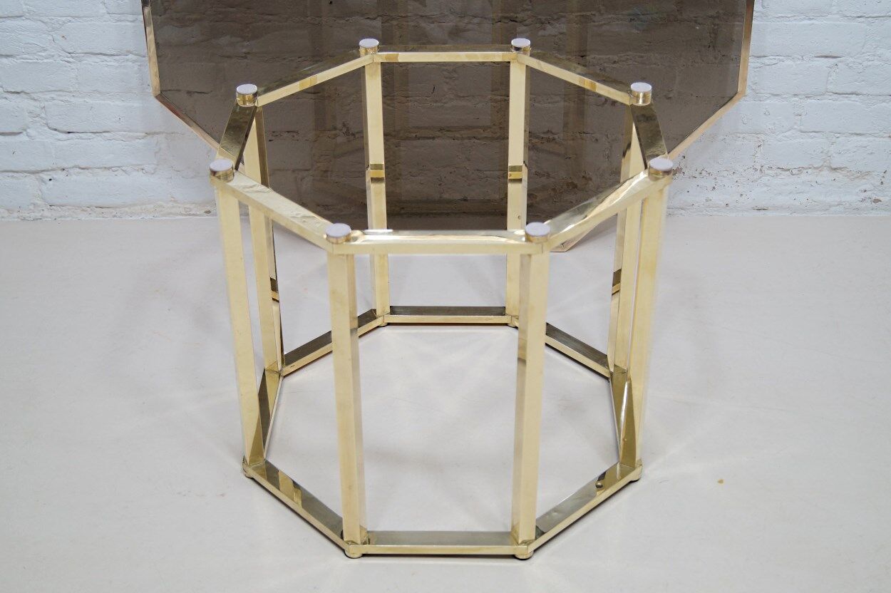 Brass  Italian coffee table by Romeo Rega, 1970s