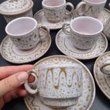 Earthenware coffee service signed Jean Austruy Vallauris around 1970 - Cups - saucers - milk pot