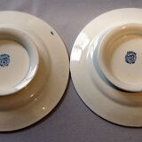 Pair of low compotiers Terre de Fer earthenware Salins AB model Saussure