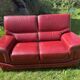 Red leather sofa