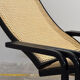 Rocking-chair viennois en bois courbé, cuir et cannage