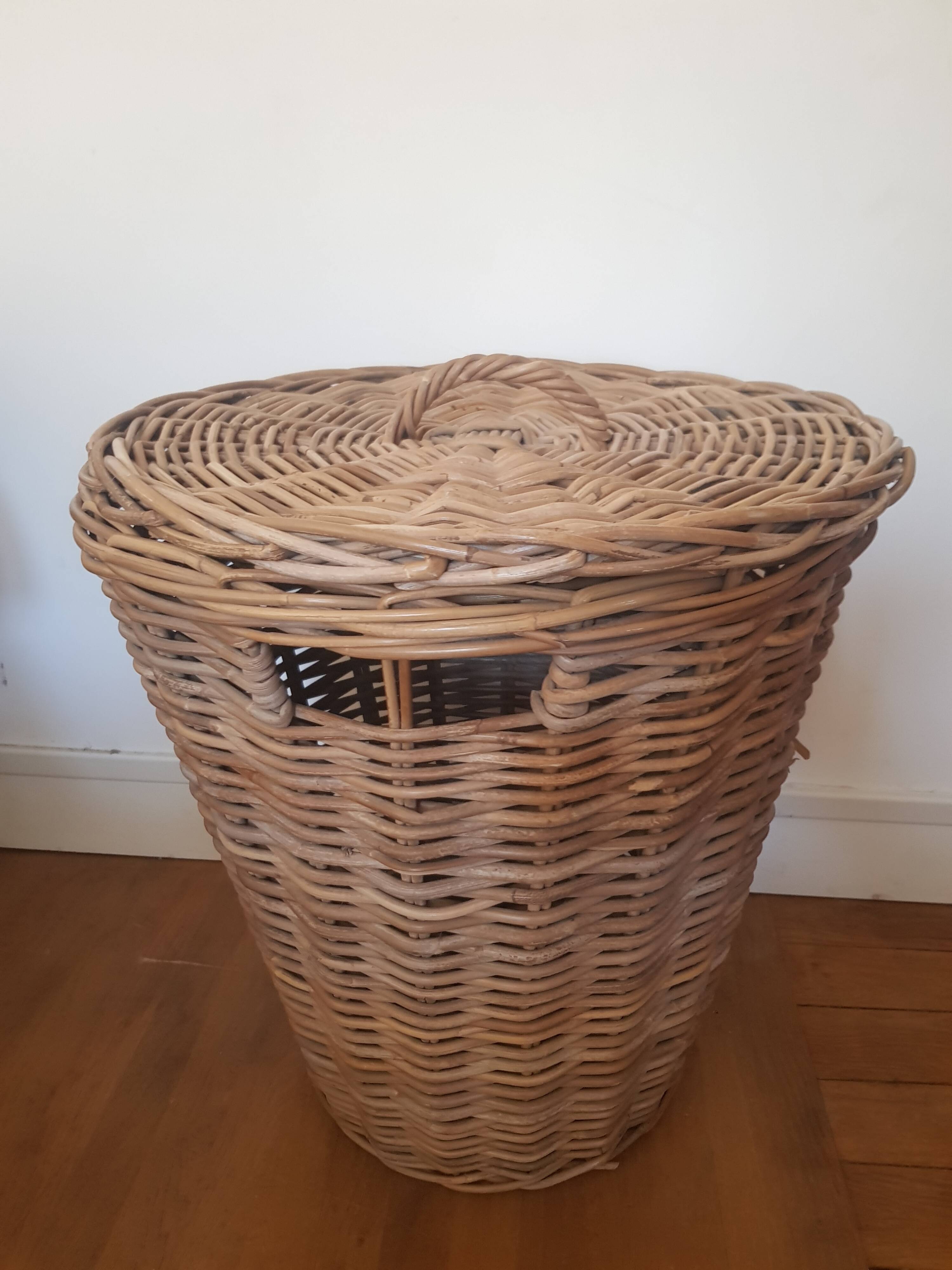 Rattan laundry basket
