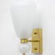 Pair of Mid-century Modern Brass and "Pulegoso" Murano Glass Sconces