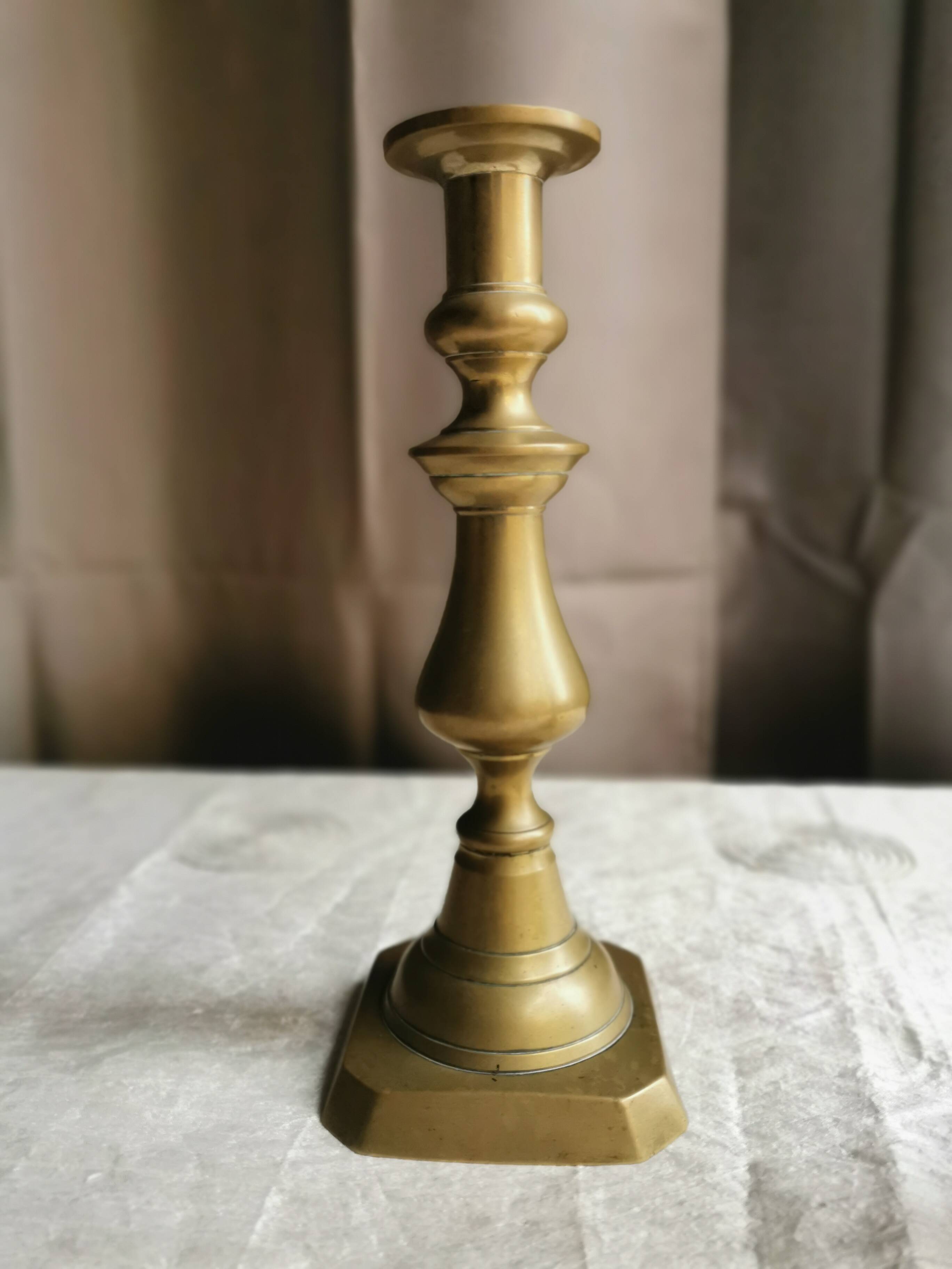Pair of brass candlesticks