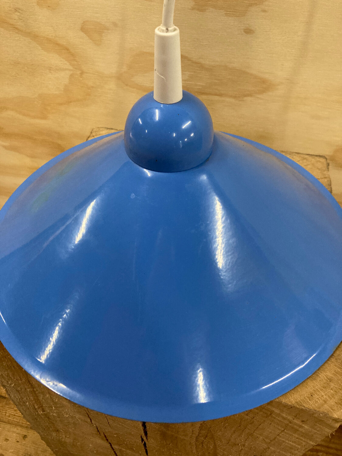 Vintage blue metal pendant light