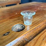 Wooden school desk with integrated bench, France, 1950s