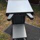 Modernist industrial and vintage console table in Stafor brand metal